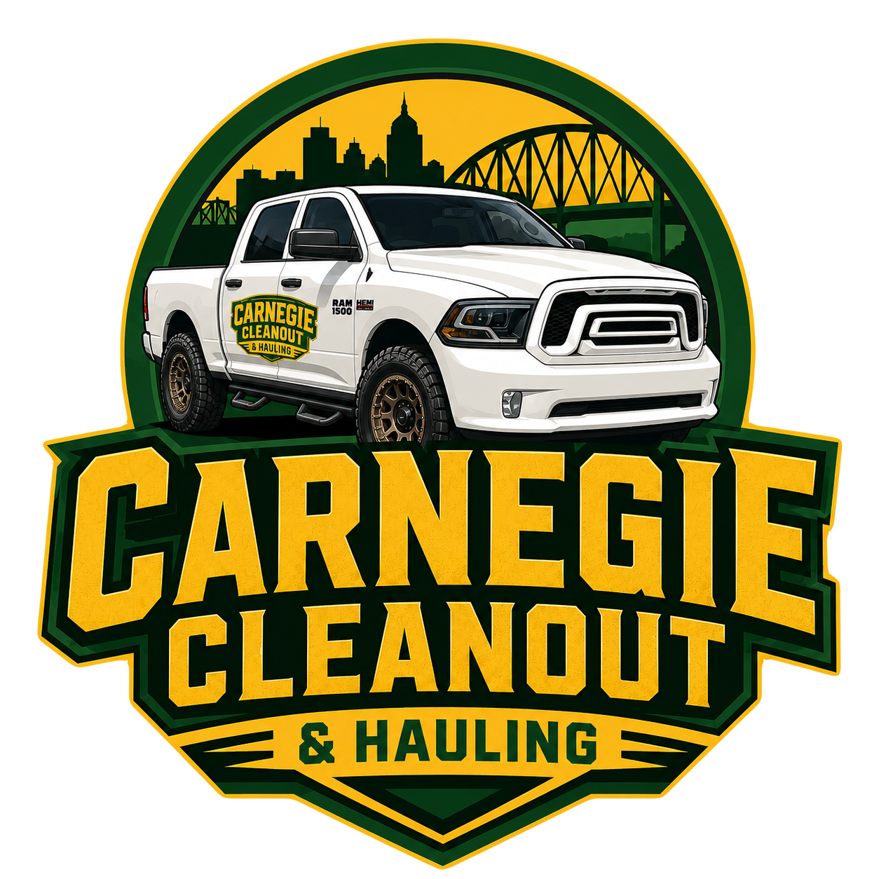 Carnegie Cleanout & Hauling truck badge